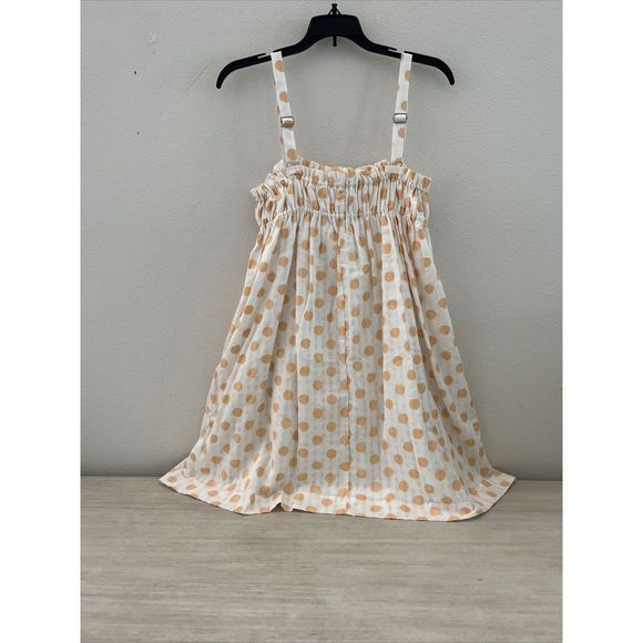 Altar’d State Sz Medium Orange Polka Dot White Sleeveless Dress Pockets Lined$70 - Picture 5 of 16